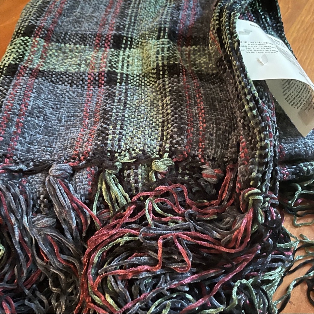 Vintage Kennebunk Weavers Soft Velour Chenille Style Fringed Throw